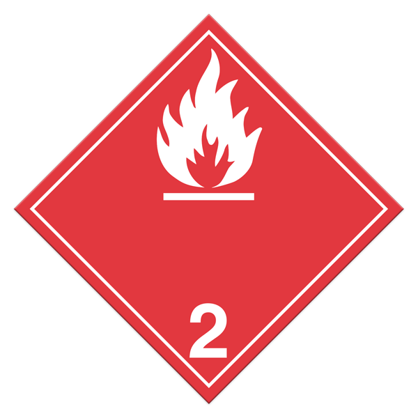 Class 2.1 - Flammable Gases TDG Placards 100/pkg